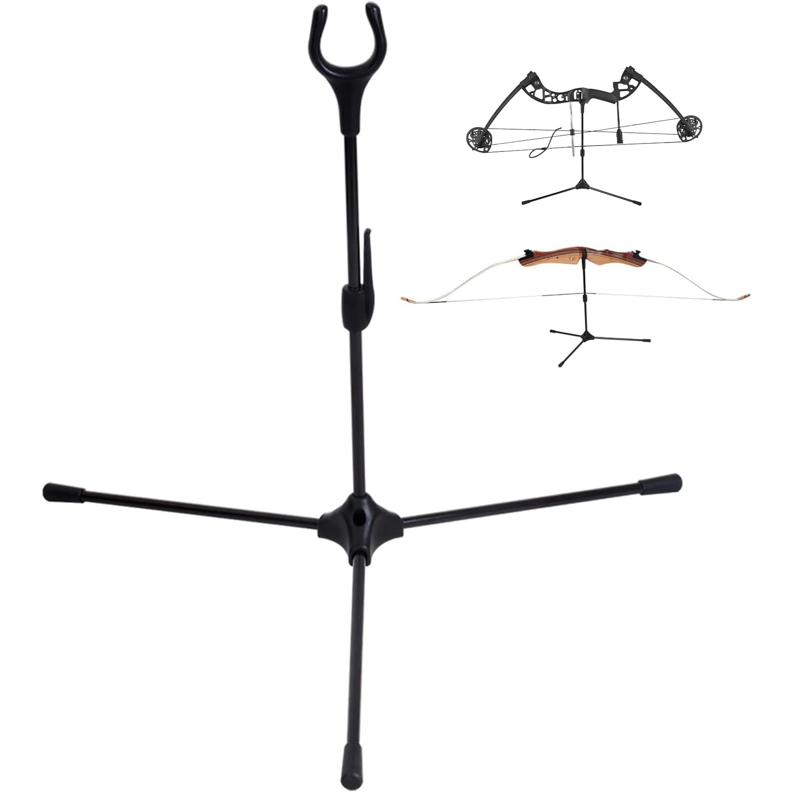 FENJANER Archery Bow Stand for Recurve Bow Glassfiber Lightweight Bow Holder Rack Legs for Compound Bow (Black)
