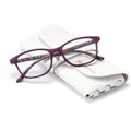 HAITONGCR Lightweight Ladies Square-Frame Blue Light Blocking Reading Glasses for Women Purple 1.0 R1107