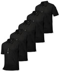 ZITY 5 Pack Tactical Polo Shirts for Men Golf Shirt Short Sleeve Athletic Performance Moisture Wicking Work Outdoor Tshirts Black M