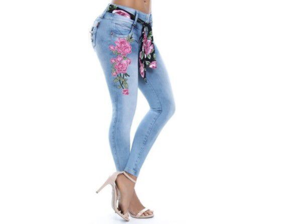 Embroidered Slim Fit Jeans