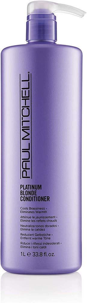 Paul Mitchell Platinum Blonde Purple Conditioner Cools Brassiness + Eliminates Warmth For Color-Treated Hair + Naturally Light Hair Colors 33.8 fl. oz