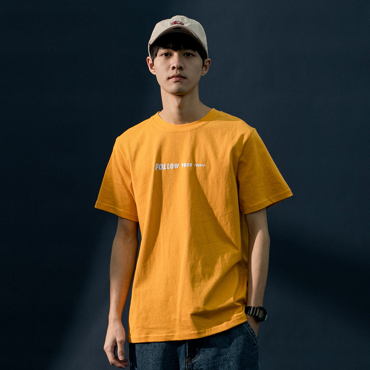 Men's Summer Cotton Crew Neck Printed T-Shirt