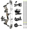 surwolf Archery Bowfishing Compound Bow Kit RTH 30-70 LBS Draw Length 23.5"-31" IBO 325FPS Target Shooting Bow with Accessories for Bowfishing Archery Hunting (Camo Bowfishing Kit)