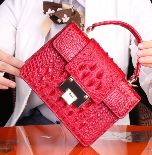 Crocodile Pattern Shoulder Bag for Women