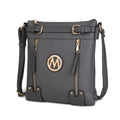 MKF Collection Crossbody bag for women Vegan leather Crossover Designer messenger Purse Charcoal Grey by Mia k