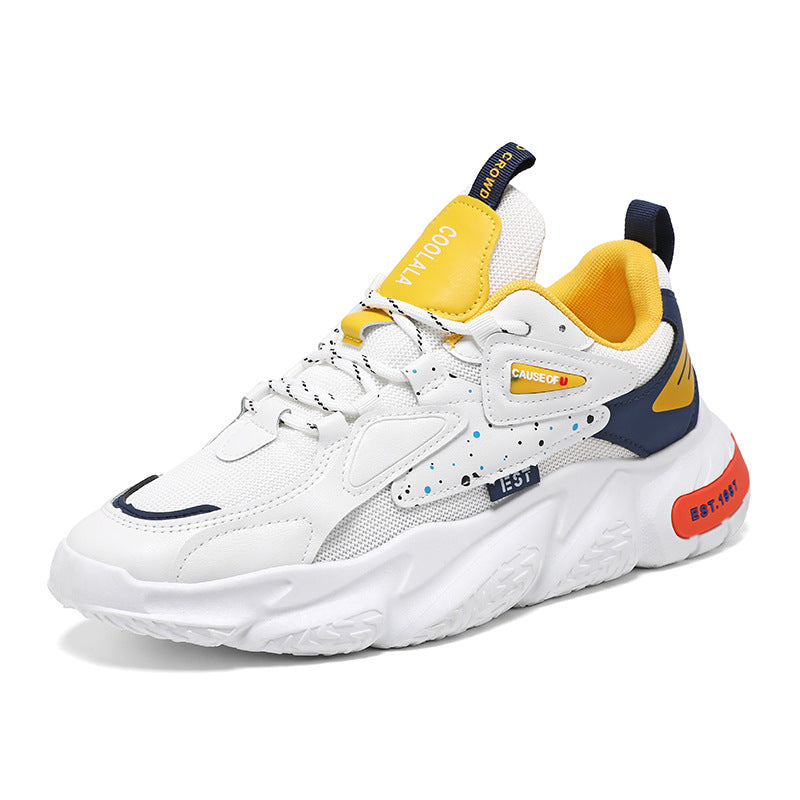 Spring Men's Breathable Casual Sneakers Thick Sole