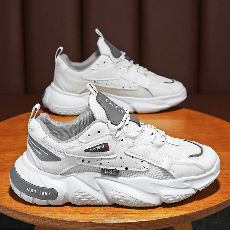 Spring Men's Breathable Casual Sneakers Thick Sole