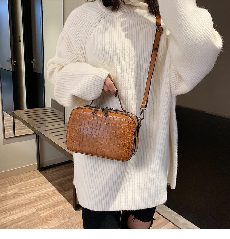 Fashion Crocodile Pattern Handbag - Retro Style