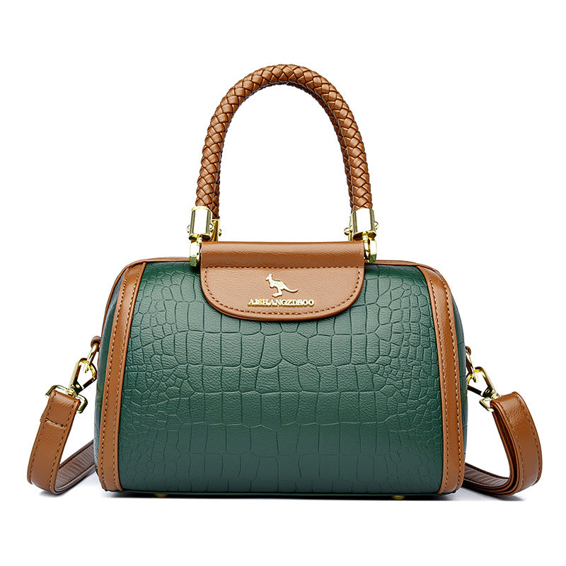 Contrast Color Crocodile Pattern Women's Tote Bag