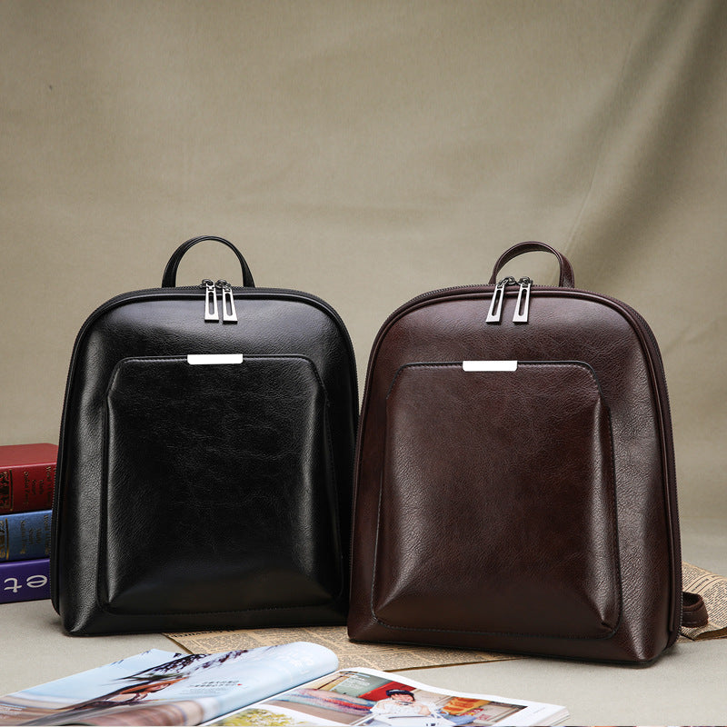Casual Travel Leather Backpack for Women