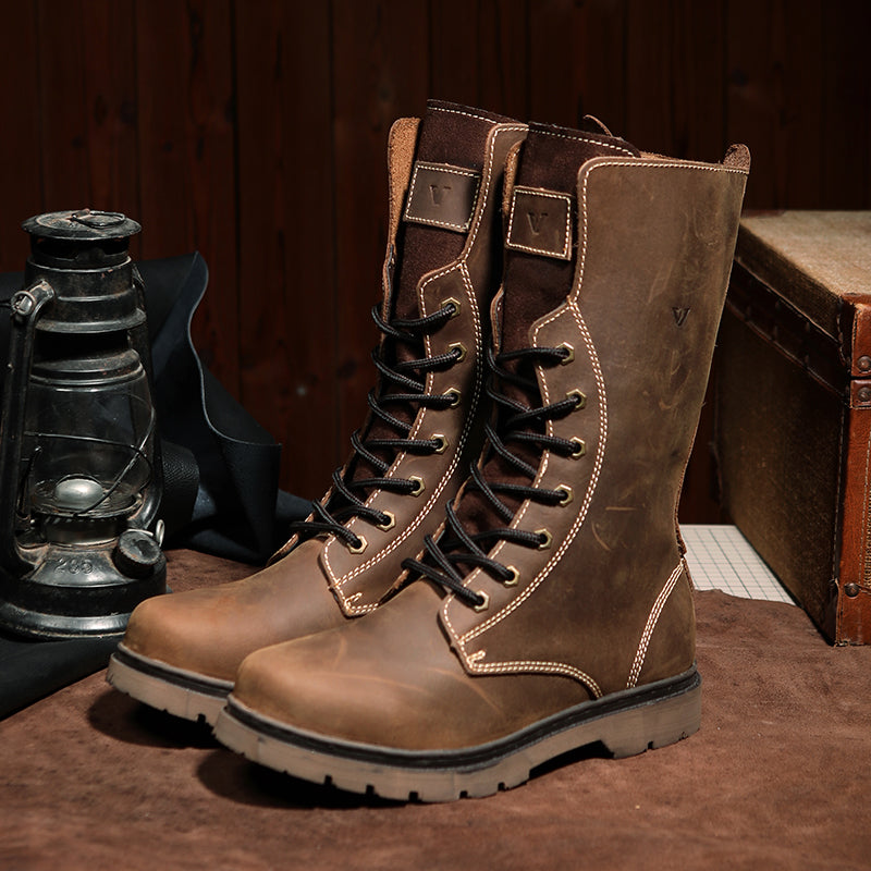 Men's Waterproof Leather Martin Hiking and Combat Boots