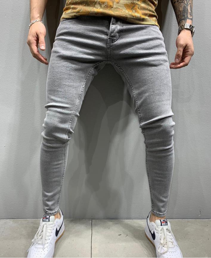 Men's Ripped Knee Zipper Slim Fit Jeans (Cross-Border)