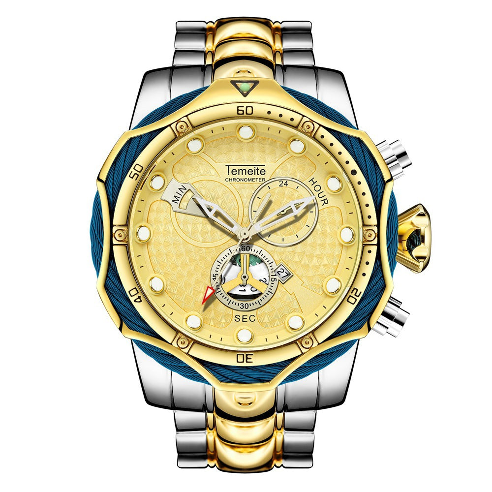 Men's Quartz Watch with Steel Band