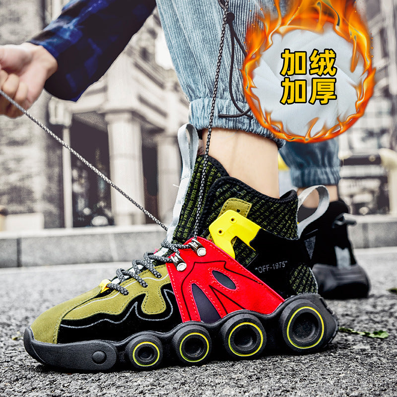 Men's High-Top Thick Sole Dad Sneakers 2023 Trend