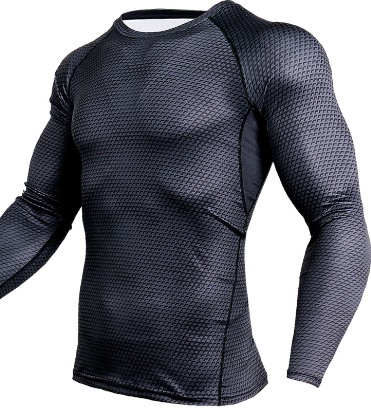 Men's 3D Printed Long Sleeve Workout T-Shirt