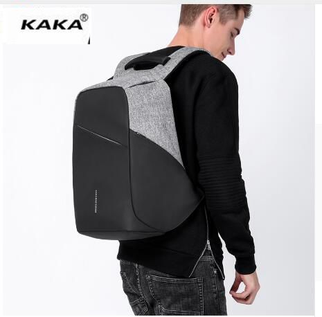 KAKA Men's USB Charging Backpack for 15.6" Laptops
