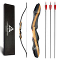 Lightning Archery Recurve Bow and Arrow Set 62" Archery Hunting Bow Wooden Takedown Recurve Bow for Adults Beginners to Advanced Outdoor Practice & Hunting(45lb Right Hand)