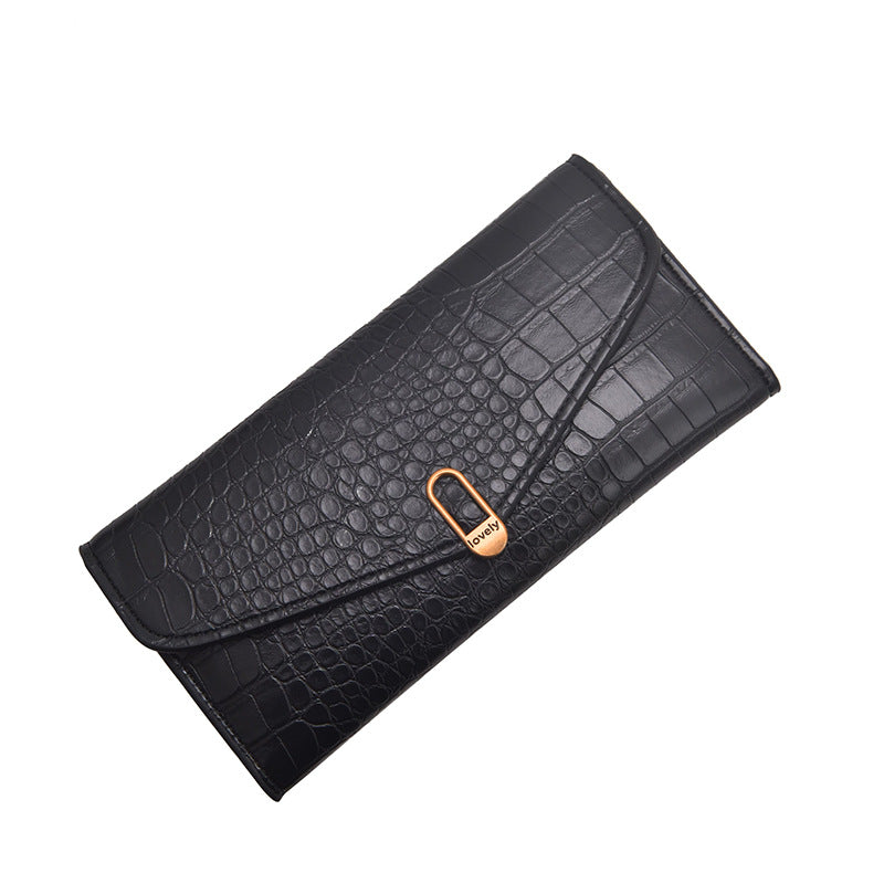 Korean Style Crocodile Pattern Long Wallet