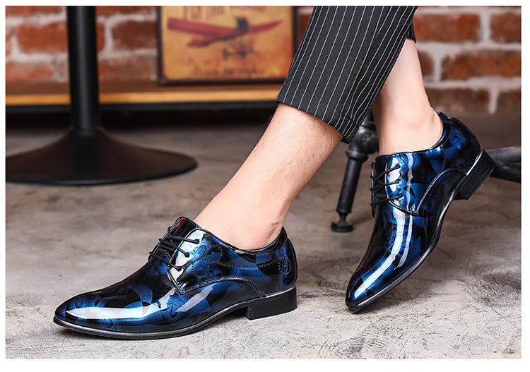 Trendy Men's Pointed Leather Shoes for Barbers