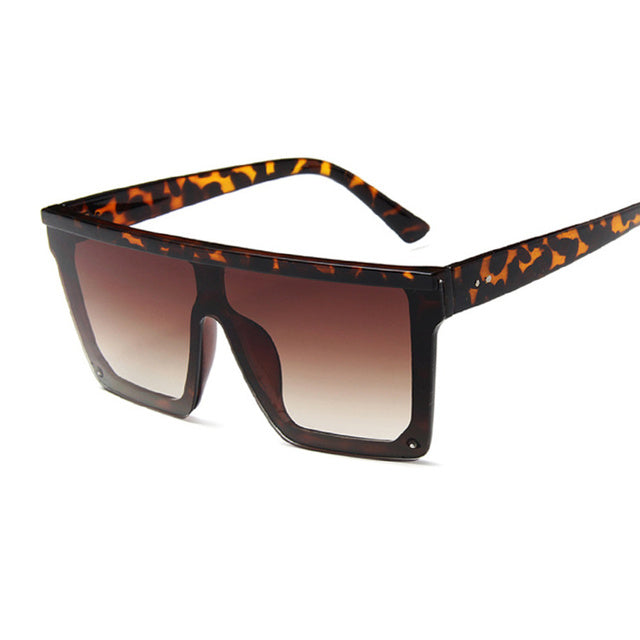 Oversized Black Square Sunglasses for Men and Women