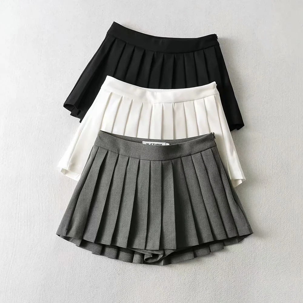 Women's High Waist A-line Pleated Skirt
