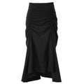 High Waist A-Line Midi Skirt with Side Slit
