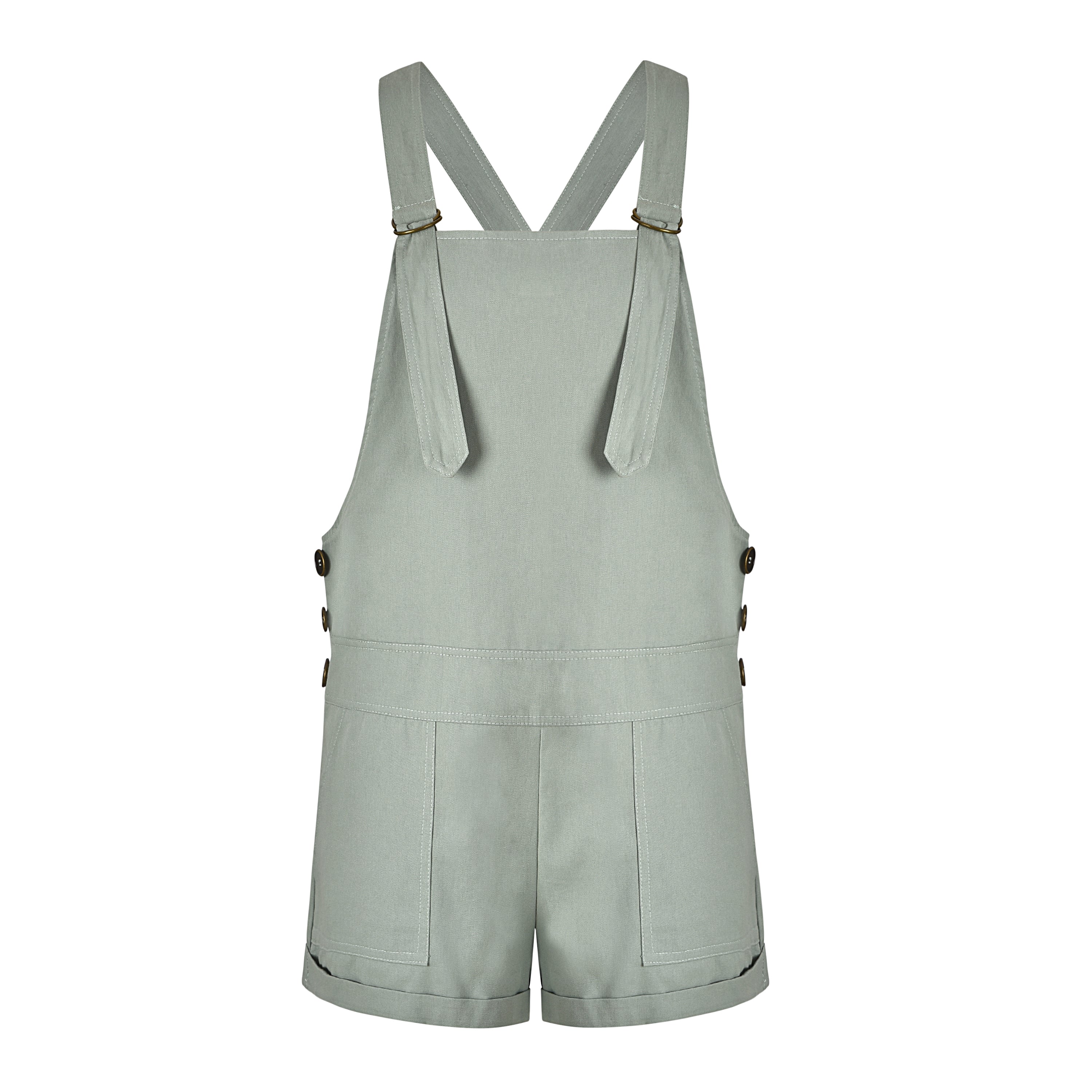 LIVA 2018 Women's Vintage Solid Color Jumpsuit Shorts
