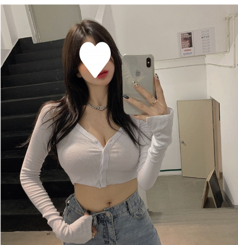 Sexy Off-Shoulder Button Long Sleeve Jumpsuit Top