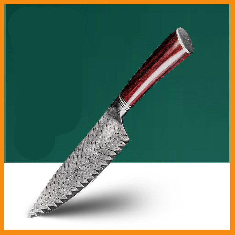 Damascus 67-Layer Steel Chef Knife with Color Wood Handle