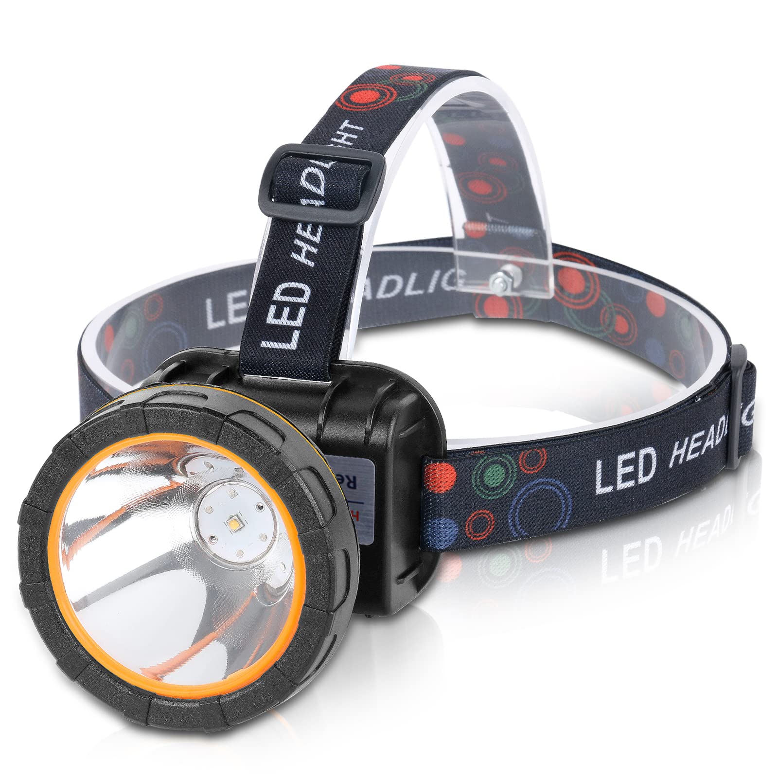 Hunting friends 20W LED Headlamp Waterproof HeadlightSuperbright Rechargeable Head Lamps with 2 Modes Mining Headlight Flashlight Torch for Hunting Camping Fishing Outdoor (White Light)