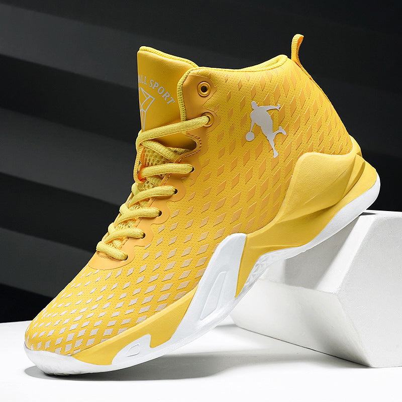 Men's and Women's High-Top Plaid Basketball Sneakers