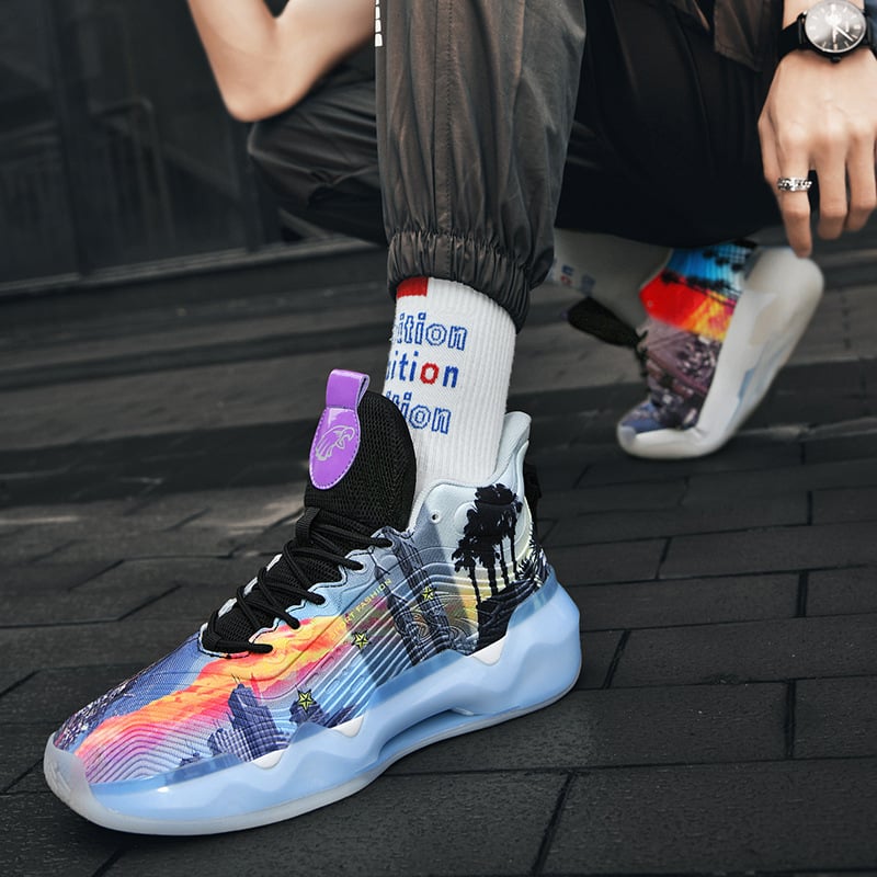 Luminous High-Top Basketball Sneakers