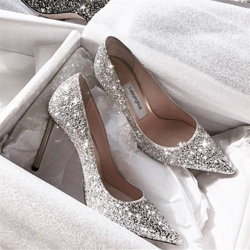 Crystal Sequins High Heels for Spring Fashion
