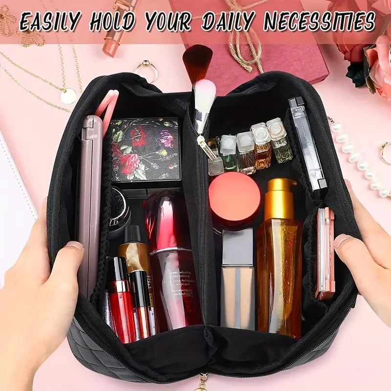 Large Capacity Portable PU Leather Travel Cosmetic Bag