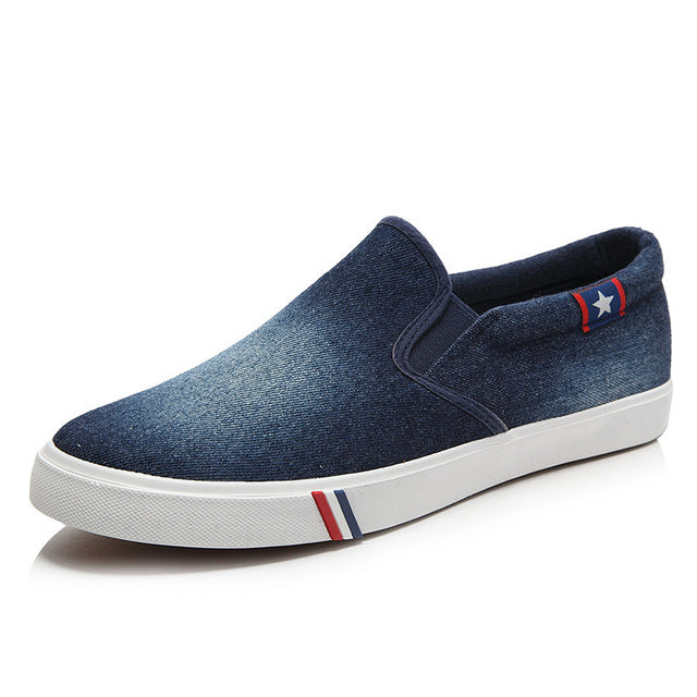 Men's Casual Low Top Denim Canvas Shoes