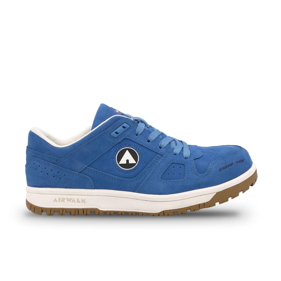 Airwalk Mongo Low Top Composite Toe Women’s Industrial Work Shoes Blue/Sail Size 8 Medium Comfortable & Light Work Shoes for Women Electric Hazard Slip Resistant