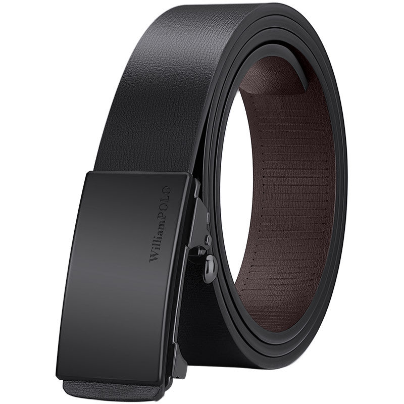 Genuine Leather Men's Belt with Automatic Buckle