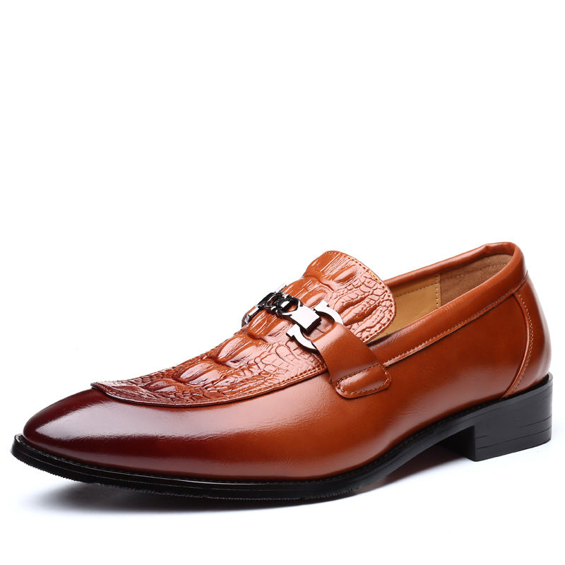 Men's Casual Pointed Toe Leather Shoes - British Fashion