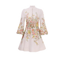 Button-Up Mini Dress with Lantern Sleeves (One Piece)