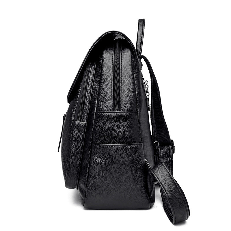 High-Quality Leather Women's Fashion School Backpack