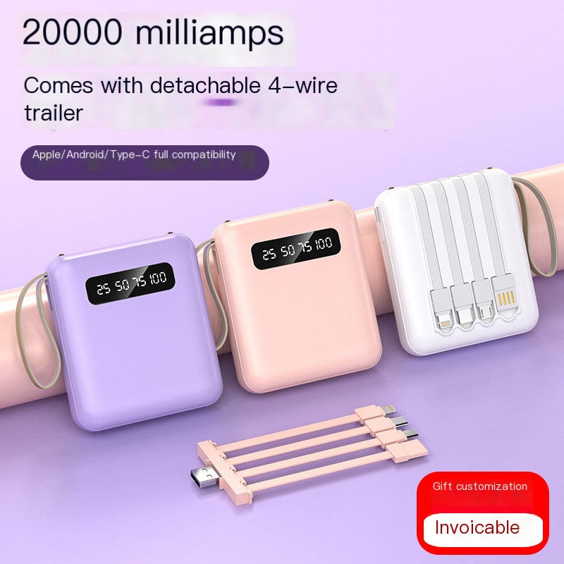 Mini Portable Power Bank 20000mAh with Cable