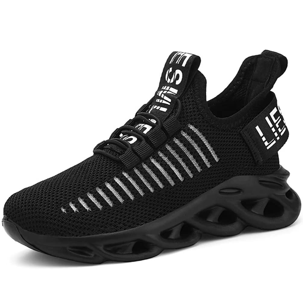 Carbetkid Boys Girls Lightweight Running Shoes Kids Slip On Athletic Walking Sneakers for Toddler/Little Kid/Big Kid Black