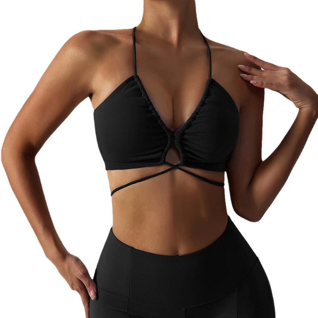 Sexy Strappy Yoga Bra and High-Waisted Leggings Set