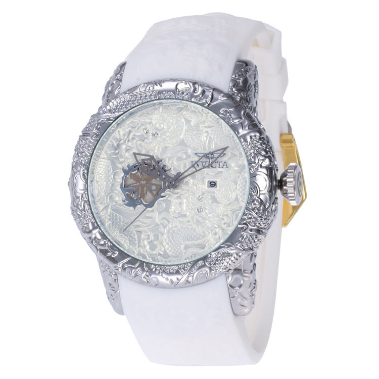 Invicta Men's Quartz Watch with Steel Band and Large Dial