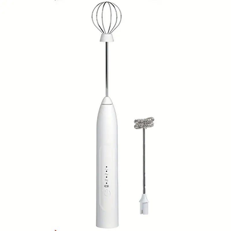 Rechargeable Electric Handheld Milk Frother with 2 Whisks