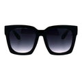 JuicyOrange SUPER Oversized Square Sunglasses Womens Modern Hipster Fashion Shades (shiny black (gradient lens) 55.5)