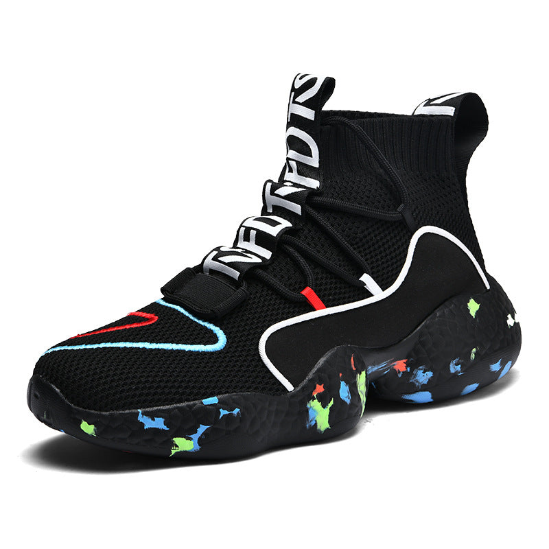 Men's High-Top Basketball Shoes - Breathable Fashion Sneakers