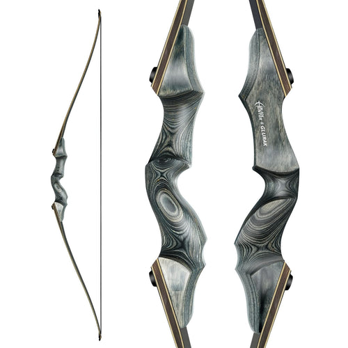 Black Hunter Takedown Longbow GLURAK 60" Wooden Archery Bow Hunting Bow - Right Hand Bow for Beginner Training Practice 30lb