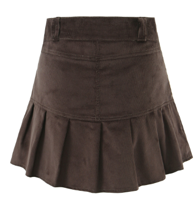 High Waist A-line Pleated Skirt for Women (Autumn/Winter)