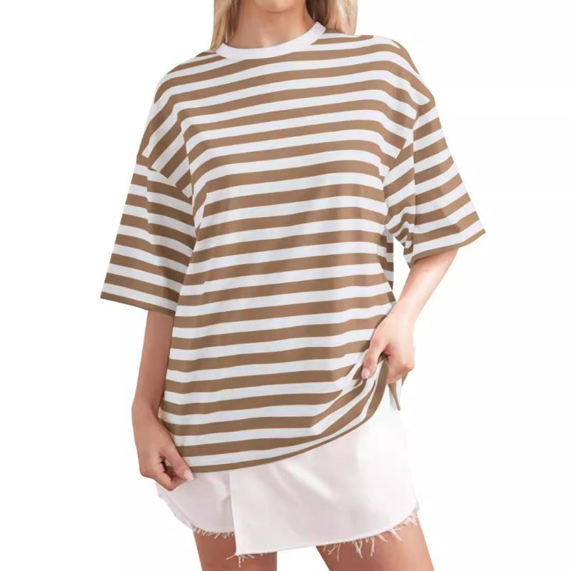 2024 Women's Summer Casual Striped Print T-Shirt